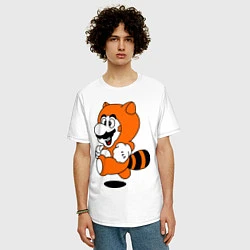 Футболка оверсайз мужская Mario In Tanooki Suit, цвет: белый — фото 2