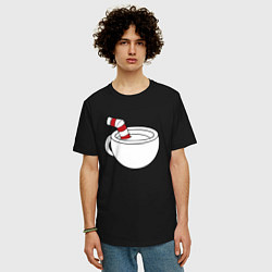 Футболка оверсайз мужская Red Cuphead, цвет: черный — фото 2