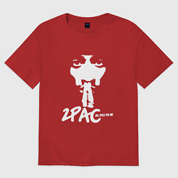 Футболка оверсайз мужская 2Pac: All Eyez On Me, цвет: красный