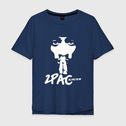 Футболка оверсайз мужская 2Pac: All Eyez On Me, цвет: тёмно-синий