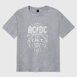Футболка оверсайз мужская AC/DC: Run For Your Life, цвет: меланж
