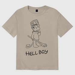Футболка оверсайз мужская Bart: Hell Boy, цвет: миндальный