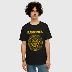 Футболка оверсайз мужская Ramones, цвет: черный — фото 2