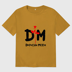 Футболка оверсайз мужская Depeche Mode Rose, цвет: горчичный