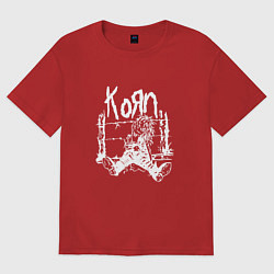 Футболка оверсайз мужская Korn, цвет: красный