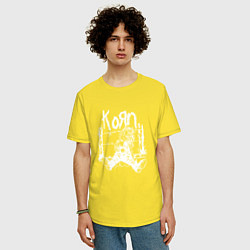 Футболка оверсайз мужская Korn, цвет: желтый — фото 2