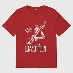 Футболка оверсайз мужская Led Zeppelin, цвет: красный