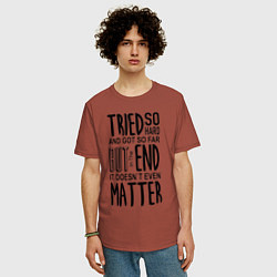 Футболка оверсайз мужская Linkin Park: Tried so Hard, цвет: кирпичный — фото 2