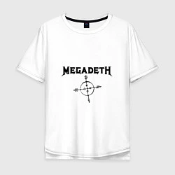 Футболка оверсайз мужская Megadeth Compass, цвет: белый
