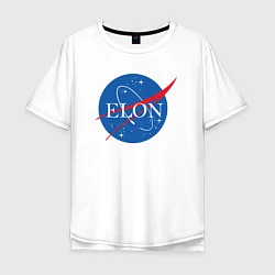 Футболка оверсайз мужская Elon NASA, цвет: белый