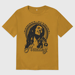 Футболка оверсайз мужская Bob Marley: Island, цвет: горчичный