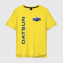 Футболка оверсайз мужская Datsun логотип с эмблемой, цвет: желтый