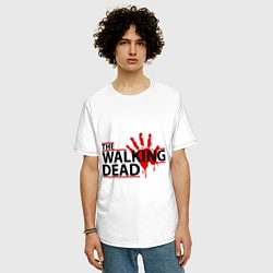 Футболка оверсайз мужская The Walking Dead, кровавый след, цвет: белый — фото 2