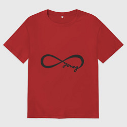 Футболка оверсайз мужская Вечно молодой, цвет: красный