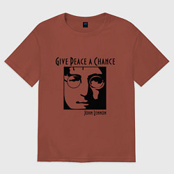 Футболка оверсайз мужская Give Peace a Chance, цвет: кирпичный