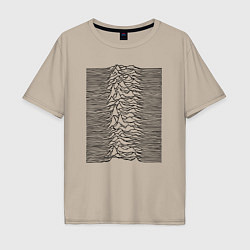 Футболка оверсайз мужская Unknown Pleasures, цвет: миндальный
