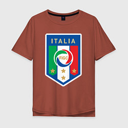 Футболка оверсайз мужская Italia FIGC, цвет: кирпичный