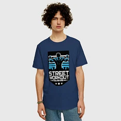 Футболка оверсайз мужская Street WorkOut: Real sport, цвет: тёмно-синий — фото 2