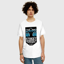 Футболка оверсайз мужская Street WorkOut: Real sport, цвет: белый — фото 2