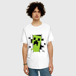 Футболка оверсайз мужская Crash Minecraft, цвет: белый — фото 2