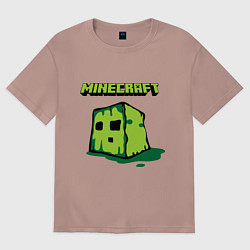 Футболка оверсайз мужская Minecraft Creeper, цвет: пыльно-розовый