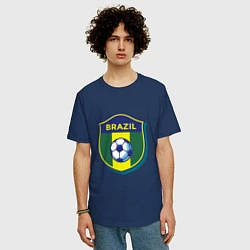 Футболка оверсайз мужская Brazil Football, цвет: тёмно-синий — фото 2