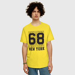 Футболка оверсайз мужская New York 68, цвет: желтый — фото 2