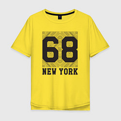Футболка оверсайз мужская New York 68, цвет: желтый