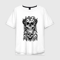 Футболка оверсайз мужская Slayer Skulls, цвет: белый