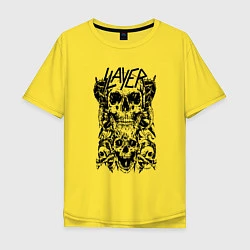 Футболка оверсайз мужская Slayer Skulls, цвет: желтый