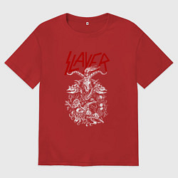 Футболка оверсайз мужская Slayer: Devil Goat, цвет: красный