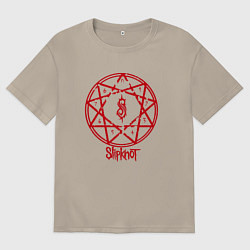 Футболка оверсайз мужская Slipknot Penragram, цвет: миндальный