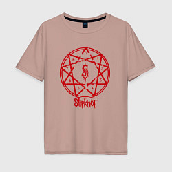 Футболка оверсайз мужская Slipknot Penragram, цвет: пыльно-розовый