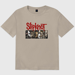 Футболка оверсайз мужская Slipknot Faces, цвет: миндальный