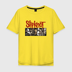 Футболка оверсайз мужская Slipknot Faces, цвет: желтый