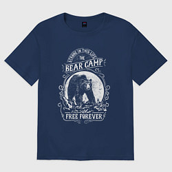 Футболка оверсайз мужская Bear Camp Free Forever, цвет: тёмно-синий