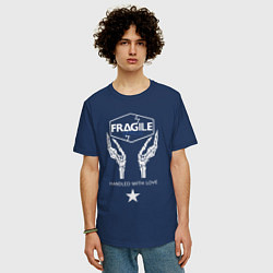 Футболка оверсайз мужская Fragile Express, цвет: тёмно-синий — фото 2