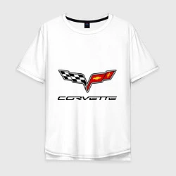 Футболка оверсайз мужская Chevrolet corvette, цвет: белый