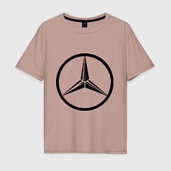 Футболка оверсайз мужская Mercedes-Benz logo, цвет: пыльно-розовый