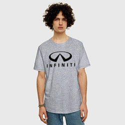 Футболка оверсайз мужская Infiniti logo, цвет: меланж — фото 2