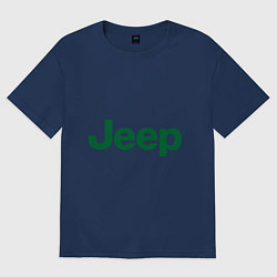 Футболка оверсайз мужская Logo Jeep, цвет: тёмно-синий