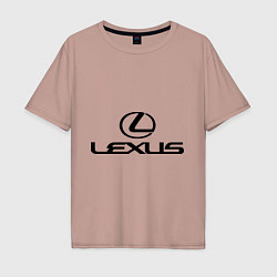 Футболка оверсайз мужская Lexus logo, цвет: пыльно-розовый