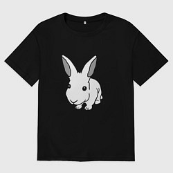 Футболка оверсайз мужская Rabbit: follow me, цвет: черный