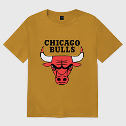 Футболка оверсайз мужская Chicago Bulls, цвет: горчичный