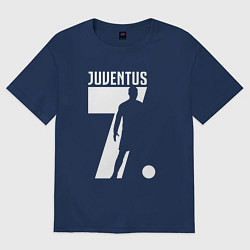 Футболка оверсайз мужская Juventus: Ronaldo 7, цвет: тёмно-синий