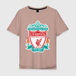 Футболка оверсайз мужская Liverpool FC, цвет: пыльно-розовый