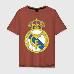Футболка оверсайз мужская Real Madrid FC, цвет: кирпичный