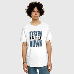 Футболка оверсайз мужская System of a Down большое лого, цвет: белый — фото 2