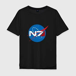 Футболка оверсайз мужская NASA N7, цвет: черный