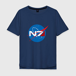 Футболка оверсайз мужская NASA N7, цвет: тёмно-синий